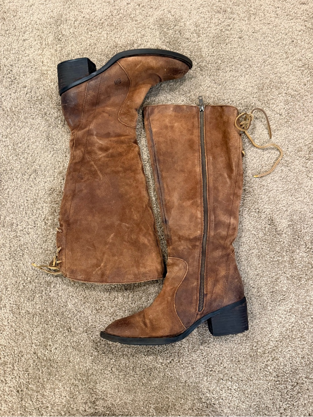 Born Wide Calf Zip Up Suede Boot - Picture 2 of 6